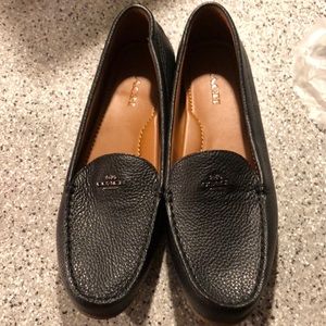 Coach black leather driving Mocs sz 10 NWT!